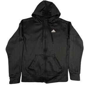 Adidas Climawarm Graphic‎ Logo Full Zip Hoodie Jacket Charcoal Black Men's Small